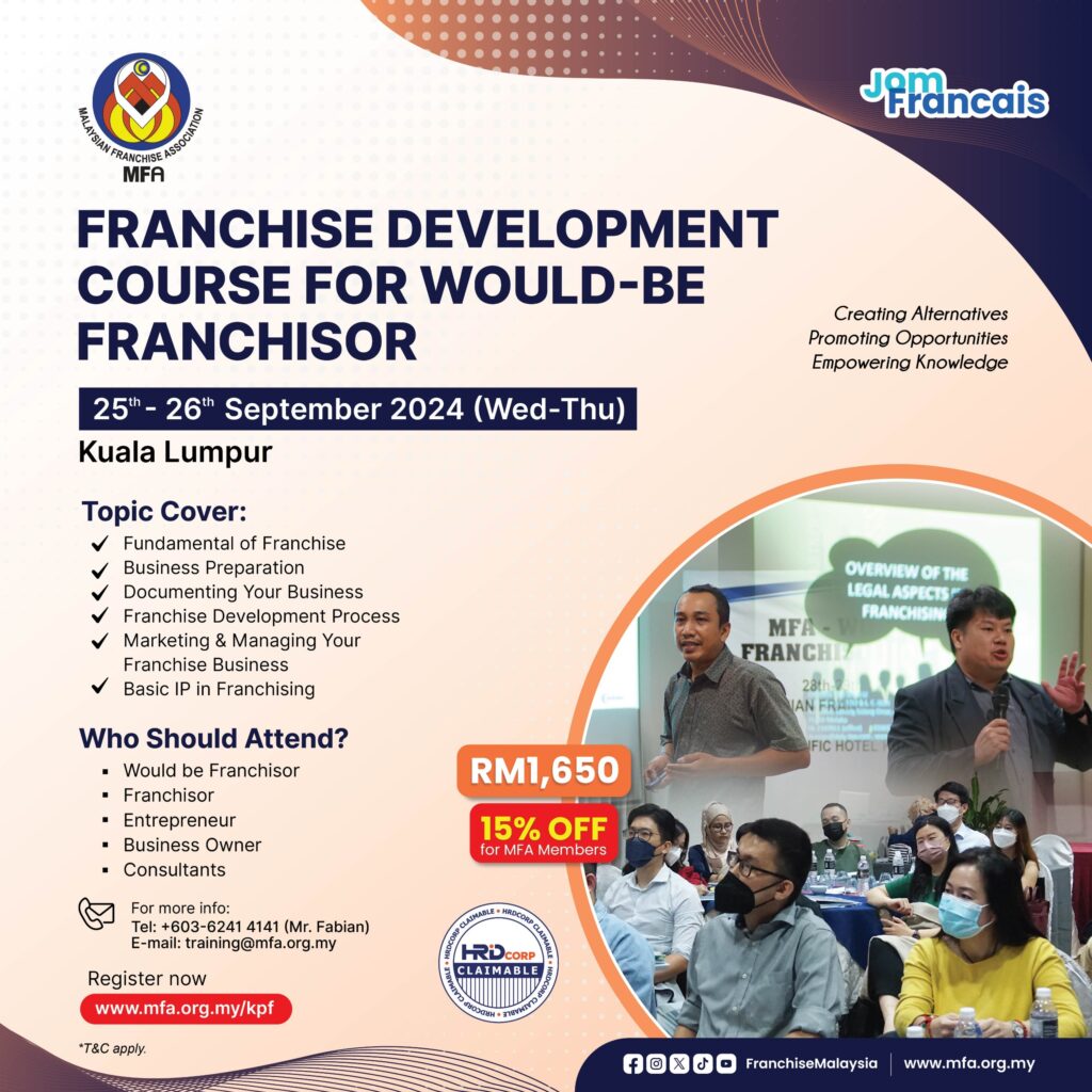 FRANCHISE DEVELOPMENT COURSE FOR WOULD-BE FRANCHISOR 2/2024